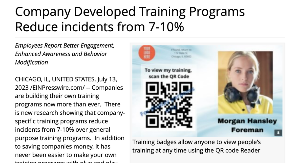 , Company Developed Training Programs Reduce Incidents