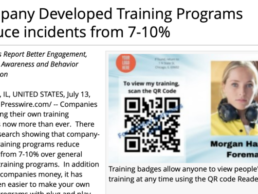 , Company Developed Training Programs Reduce Incidents